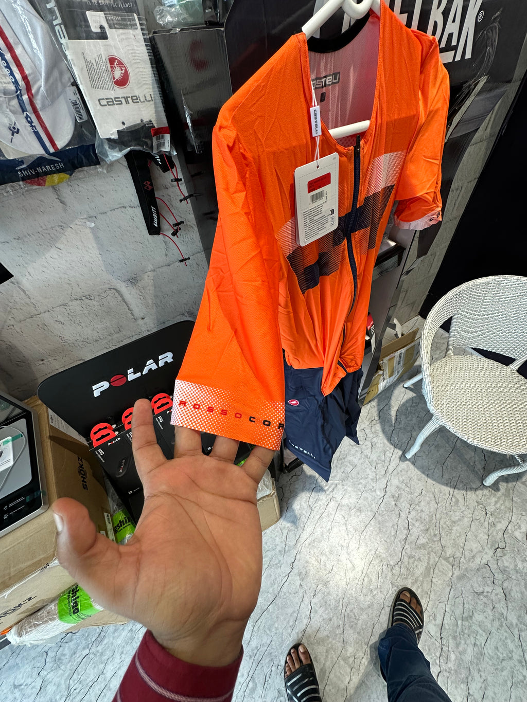 Castelli Free Sanremo 2 Aero Tri Race Suit – Brilliant Orange / Belgian Blue | Cycling Gears Hub