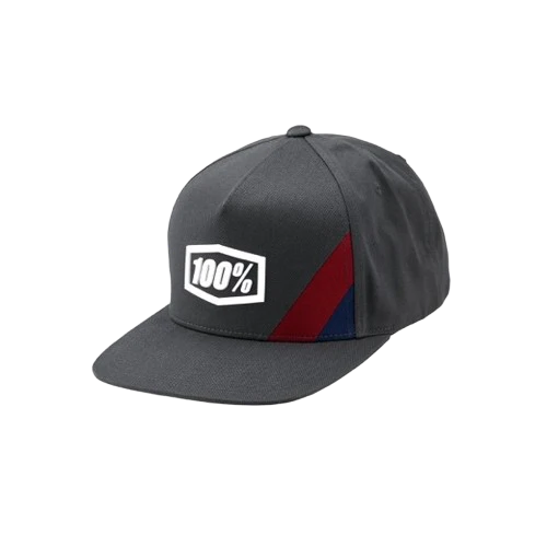 100% Cornerstone Snapback Hat – Steel Grey Flat Brim Cap for Cycling & Casual Wear