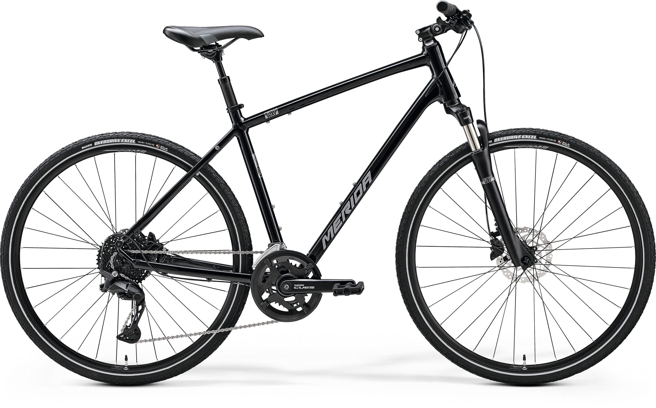 Merida Crossway 300 II2 (Glossy Black/Silver) | Cycling Gears Hub
