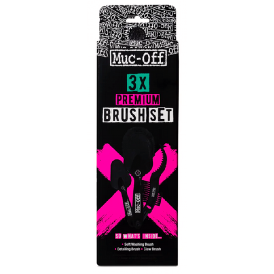 Muc-Off 3-Piece Detailing Brush Set | Premium Bike Cleaning Brushes