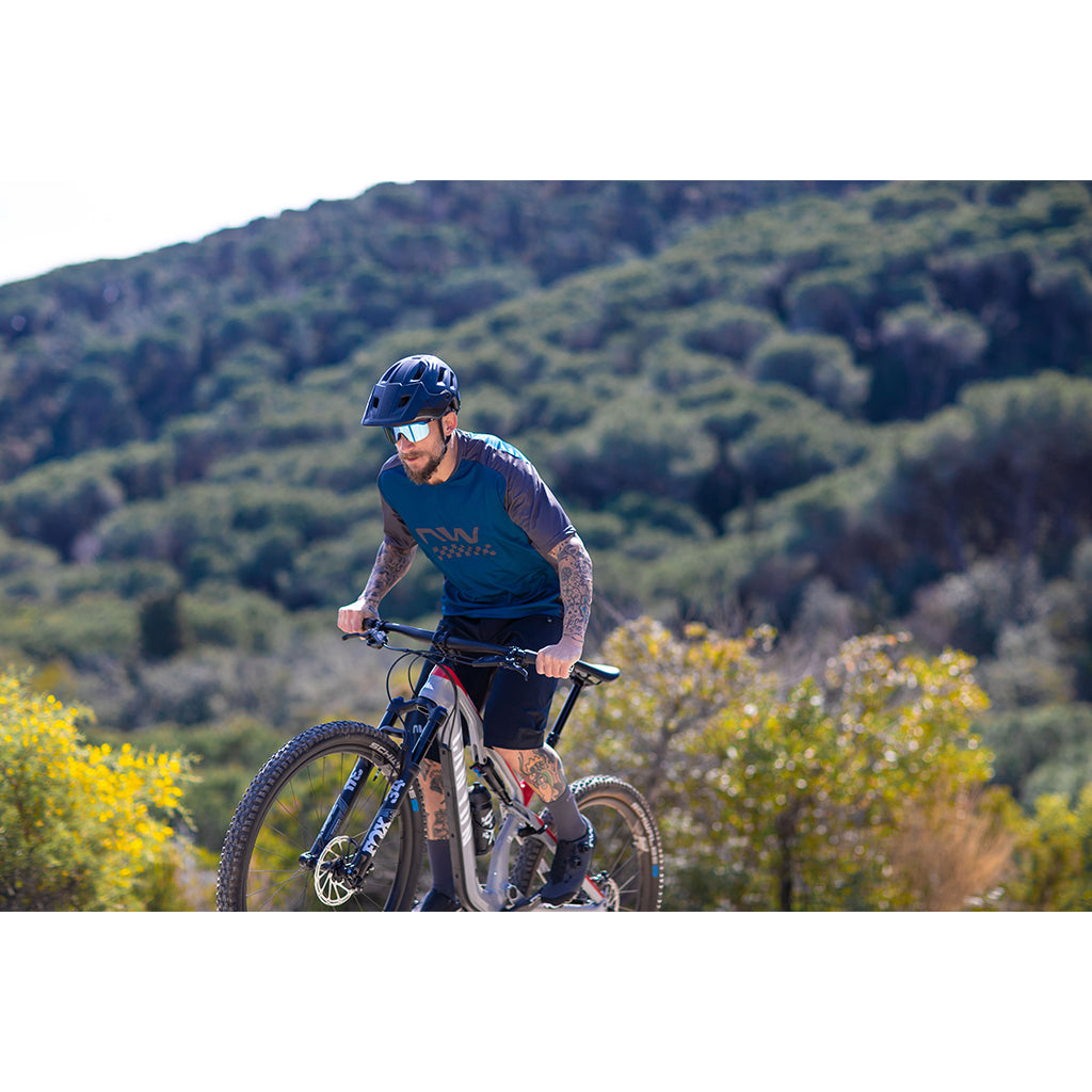 Northwave MTB Edge Mens Cycling Jersey Color-Blue/Black| Cycling Gears Hub