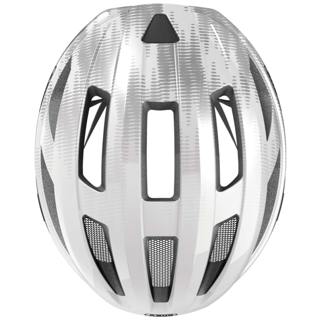 Abus Macator Road Cycling Helmet With Whiteand Silver Color | Cycling Gears Hub