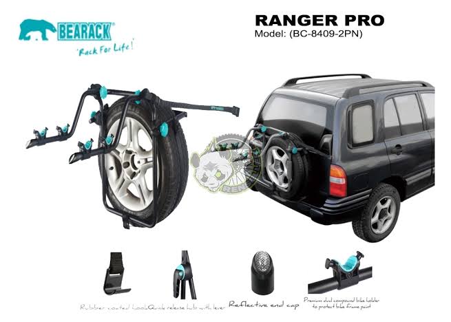 BNB Bike Rack Spare Wheel Mount Carrier Ranger Pro 2Bikes| Cycling Gears Hub
