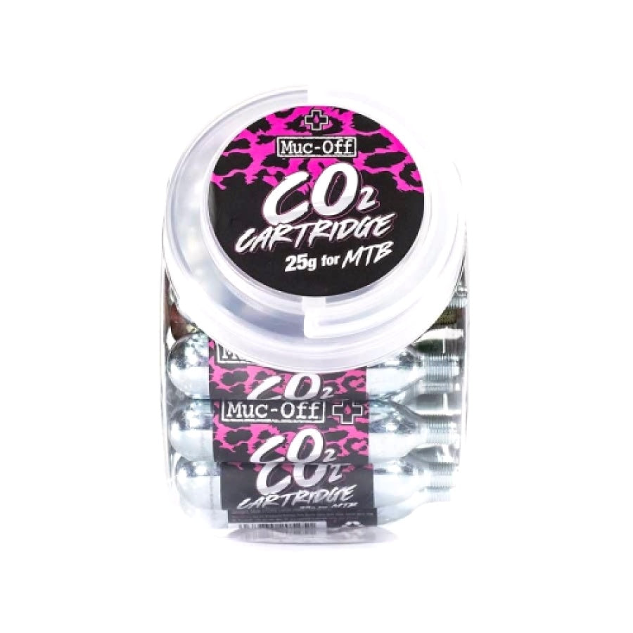 Muc-Off CO2 Cartridge 25gram– High Pressure Tyre Inflator for Road Bikes | Fast & Compact CO2 Refill