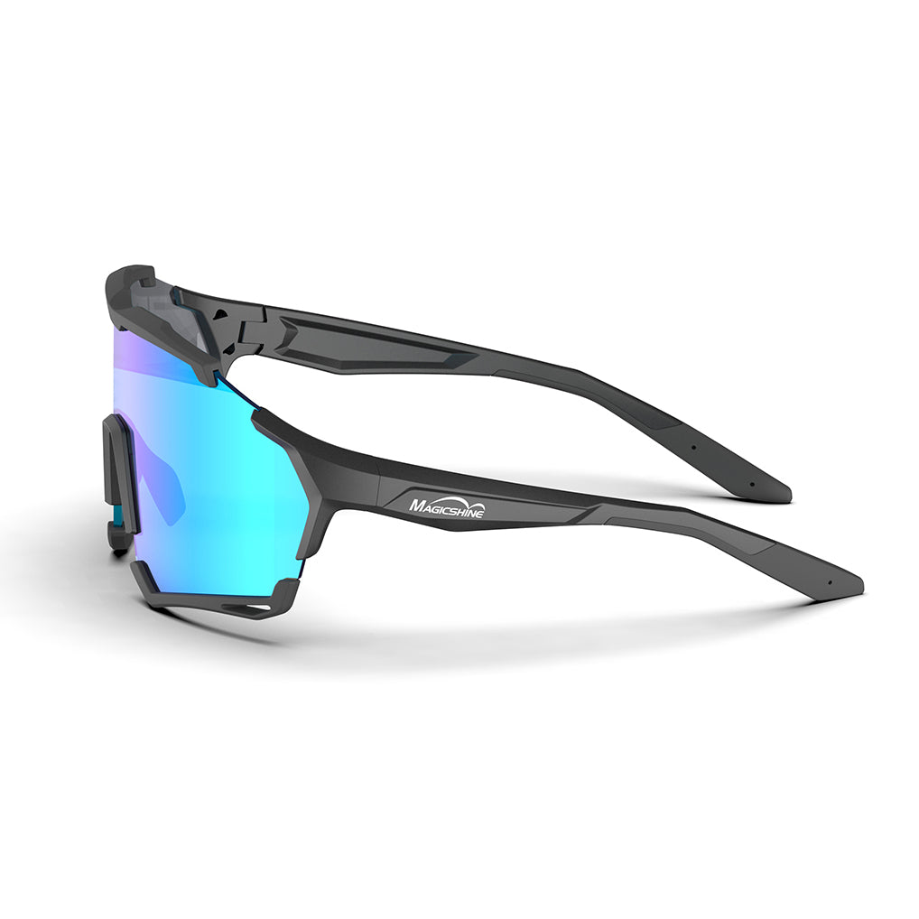 Magicshine Versatile Photchromic Sport Sunglasses Blue Black Frame