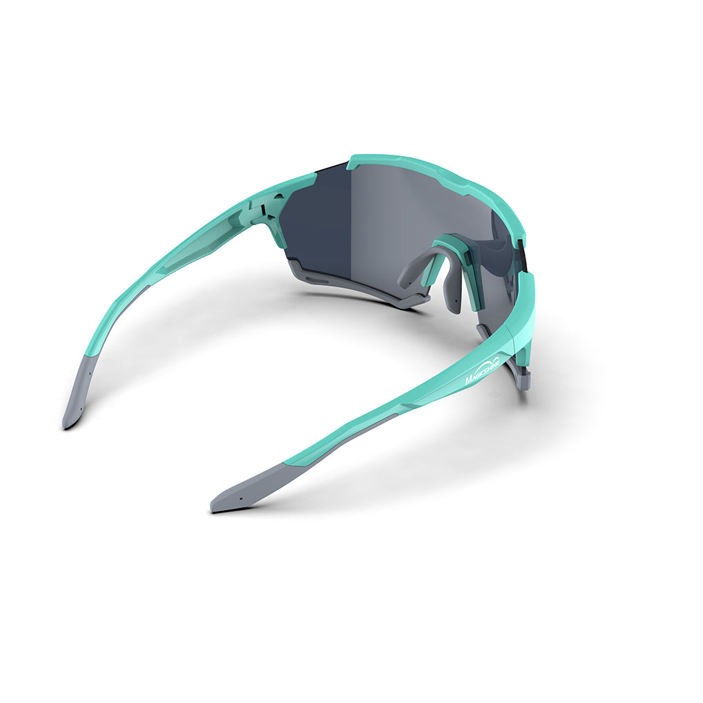 Magicshine Versatile Classic Sport Sunglasses Red Vision green Frame