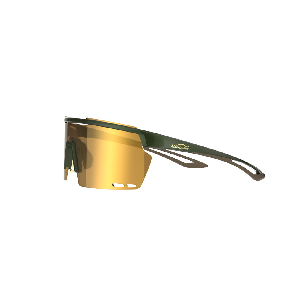 Magicshine Rouler Coated Photochromic Sports Sunglasses Green&Brown Color
