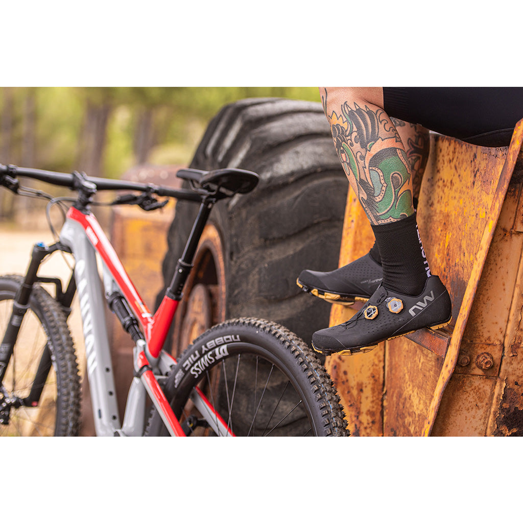 Northwave | Oh Shit Socks – Black | Performance Cycling Socks (Size L)