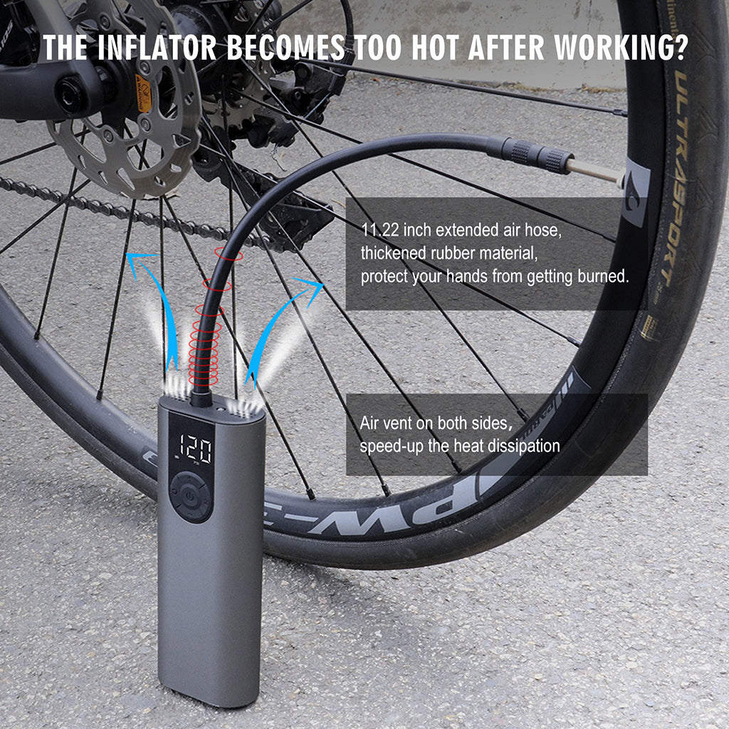 Cycplus A8 Electric Air Pump Silver Color | Cycling Gears Hub