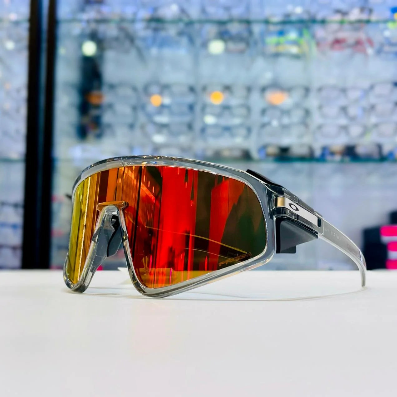 Oakley sunglass Latch™ Panel prizm ruby Lenses with grey ink Frame