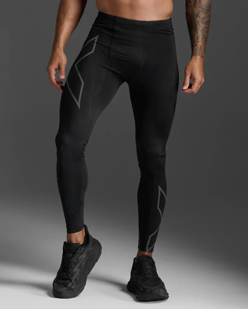 2XU MA5305B Light Speed Men's Compression Tights (Black/Black Reflective) | Cycling Gears Hub