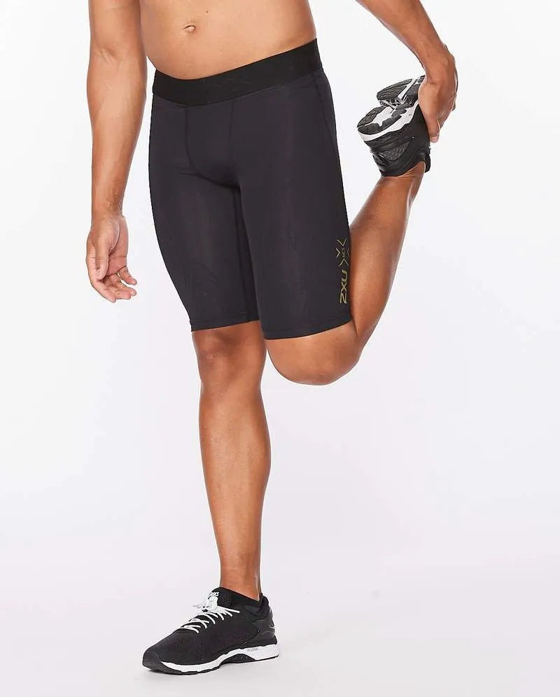 2XU MA5366B Force Men's Compression Shorts (Black/Gold) | Cycling Gears Hub