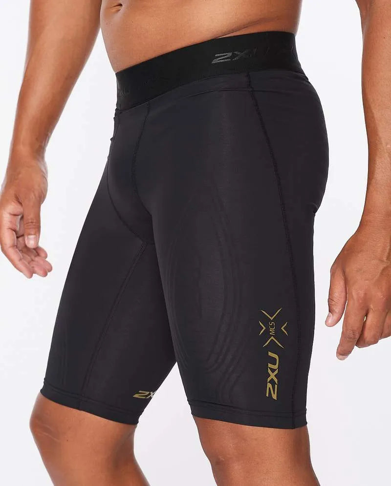 2XU MA5366B Force Men's Compression Shorts (Black/Gold) | Cycling Gears Hub