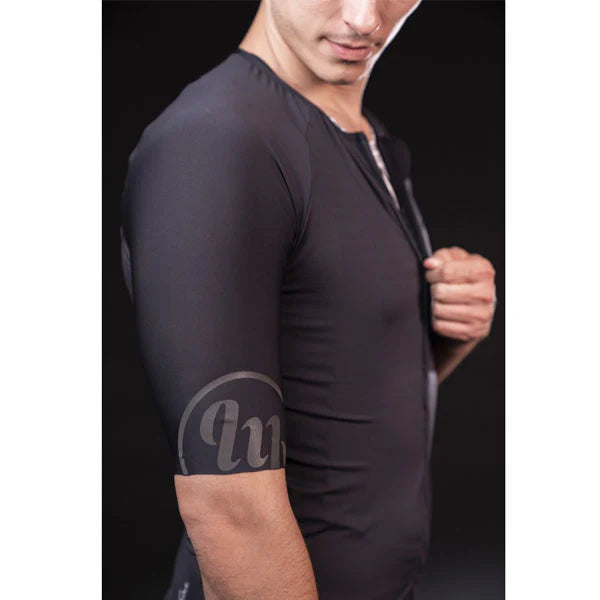 MB Wear Comfort Jersey – Black | Aerodynamic Fit, Raw-Cut Sleeves & YKK Zip (Mid-Season Cycling Gear)