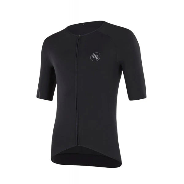 MB Wear Comfort Jersey – Black | Aerodynamic Fit, Raw-Cut Sleeves & YKK Zip (Mid-Season Cycling Gear)