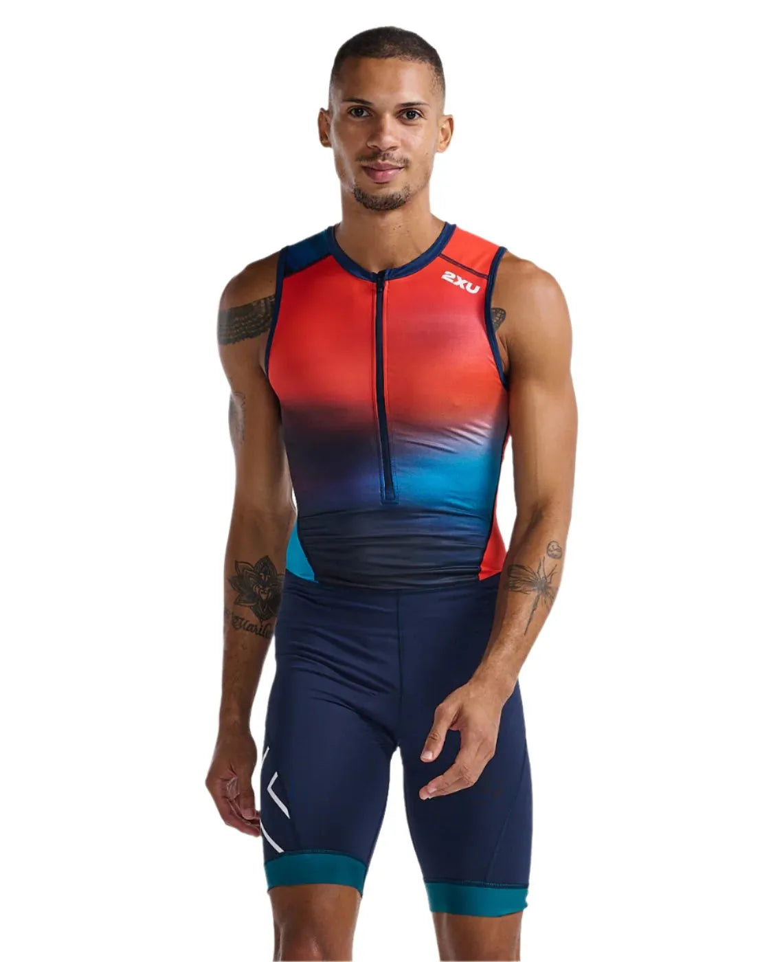 2XU MT6437D Core Men's Triathlon Suit (Poppy/Midnight) | Cycling Gears Hub