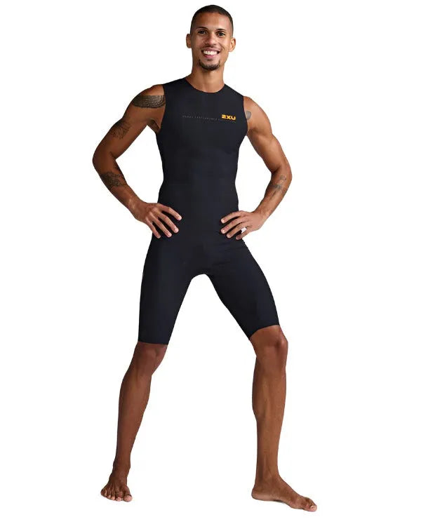 2XU MT6658D Propel Men's Swimsuits (Black/Turmeric) | Cycling Gears Hub