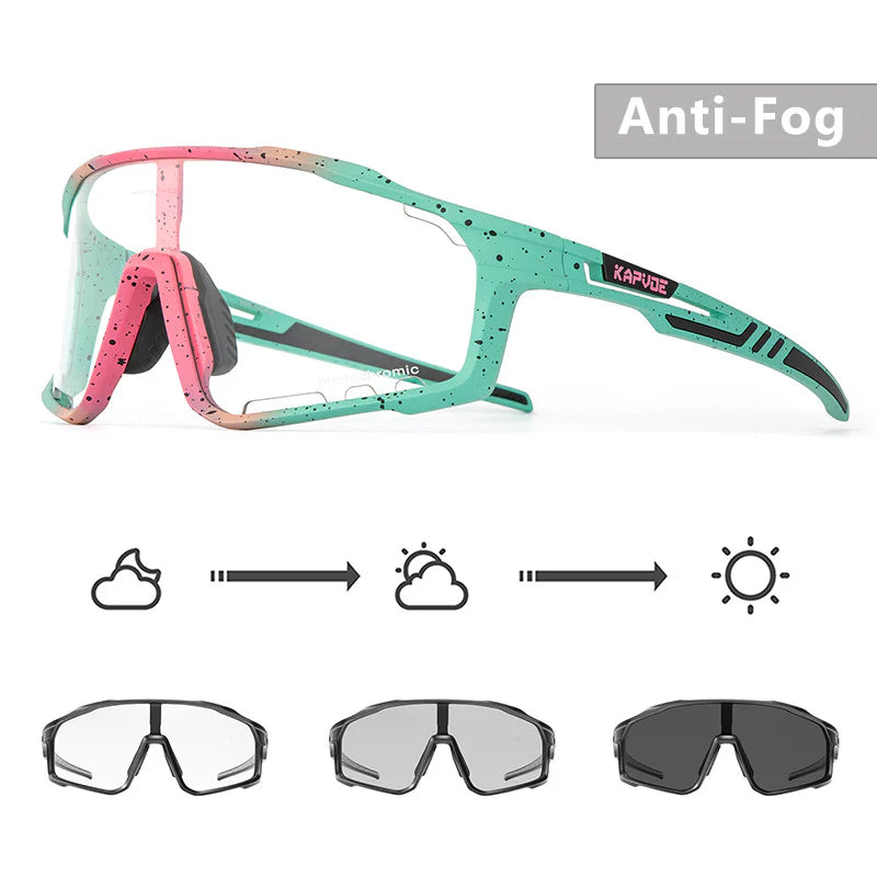 KAPVOE X76 Antifog Photochromic Sunglasses Color Black/Green/Pink
