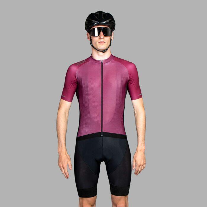 Bioracer Sprinter Coldblack Mens Cycling Jersey (Light Bordeaux) | Cycling Gears Hub