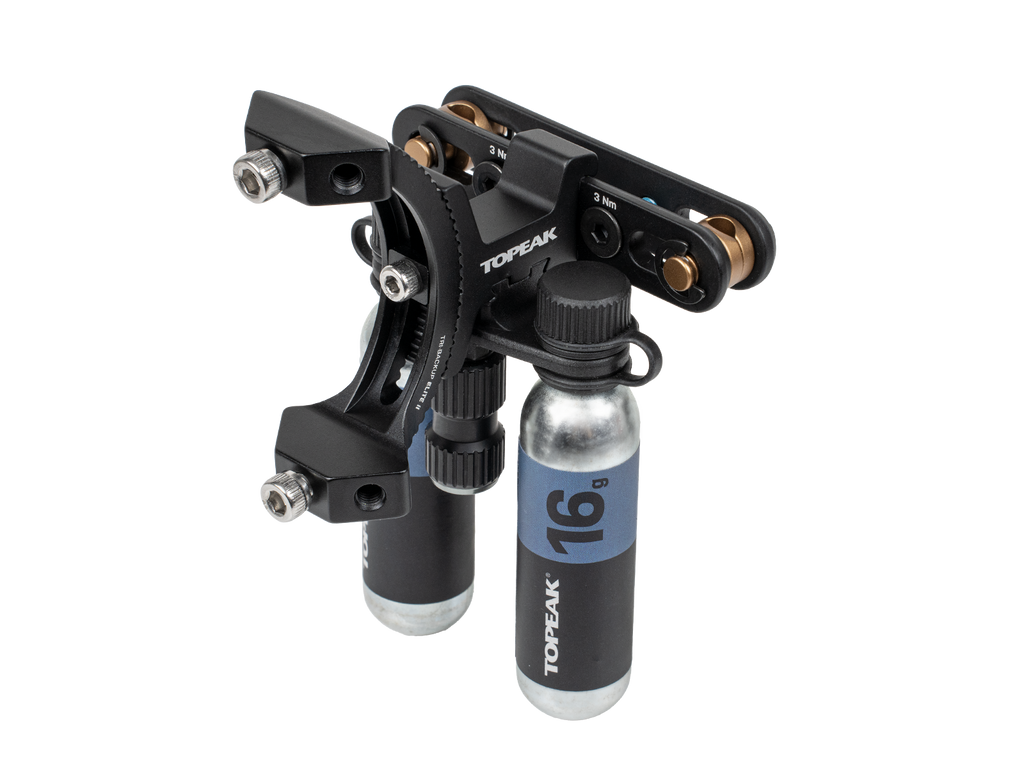 TOPEAK MOUNT TRI BACKUP ELITE2 WITH 1 NANO AIRBOOSTER & 2 PIECES 16G CO2 CARTRIDGE
