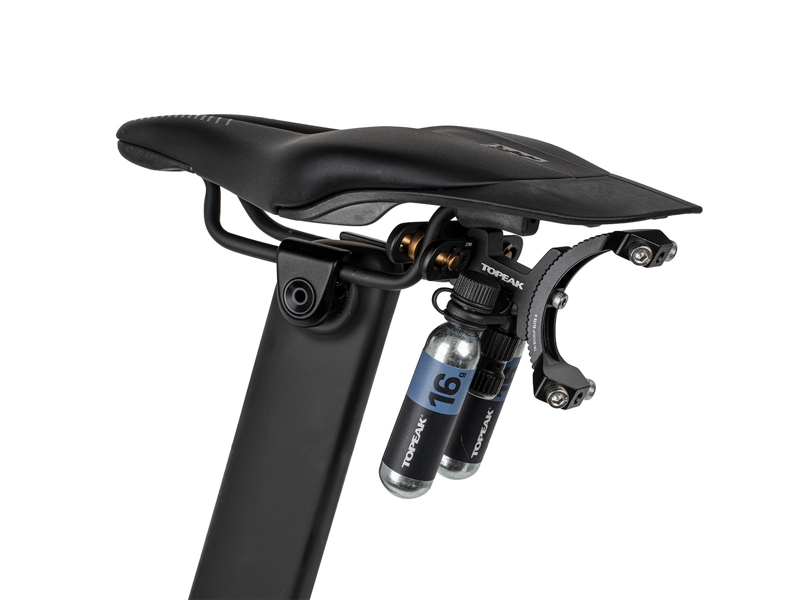 TOPEAK MOUNT TRI BACKUP ELITE2 WITH 1 NANO AIRBOOSTER & 2 PIECES 16G CO2 CARTRIDGE