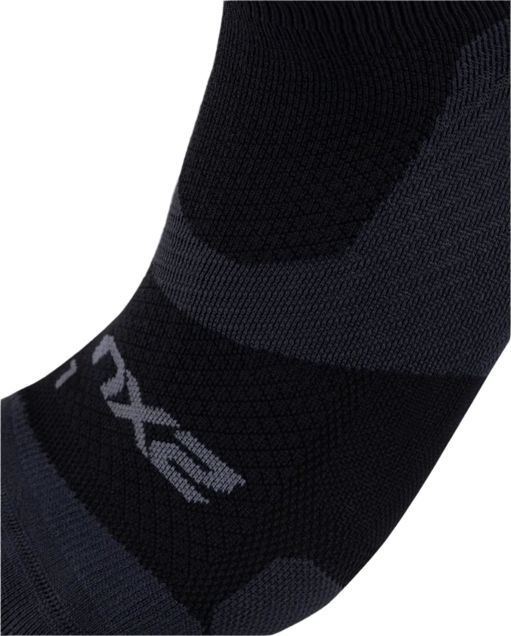 2XU UA5042E Vectr Light Cushion No Show Unisex Compression Socks (Black/Titanium) | Cycling Gears Hub
