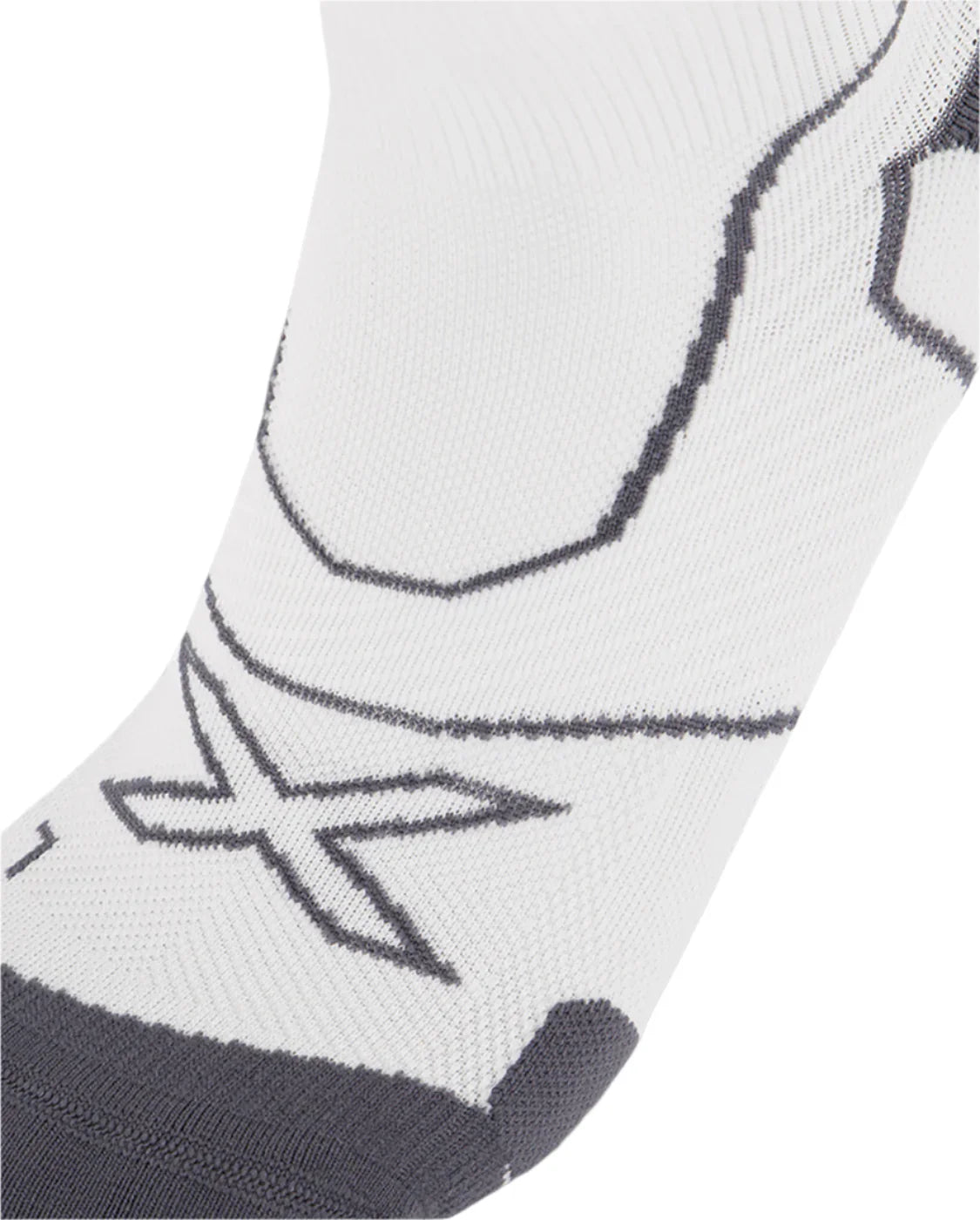 2XU UA5048E Vectr Cushion 1/4 Crew Unisex Running Socks (White/Grey) | Cycling Gears Hub