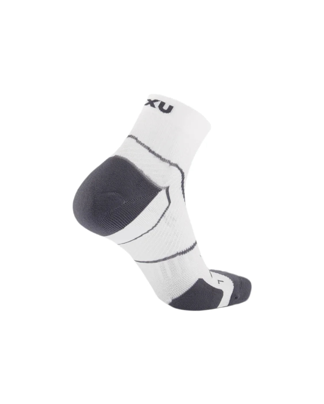 2XU UA5048E Vectr Cushion 1/4 Crew Unisex Running Socks (White/Grey) | Cycling Gears Hub