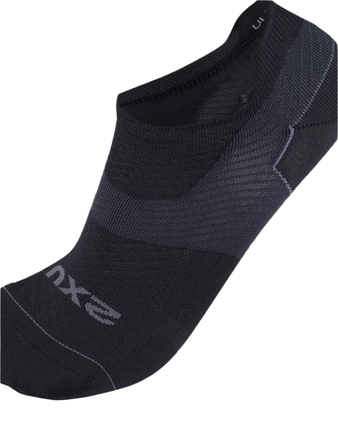 2XU UA7027E Vectr Ultralight No Show Running Socks (Black/Titanium) | Cycling Gears Hub