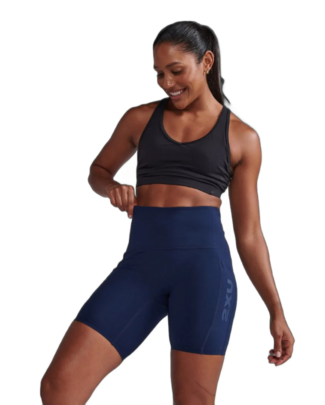 2XU WA6907B Form Stash Hi-Rise Women's Cycling Shorts (Midnight/Midnight) | Cycling Gears Hub