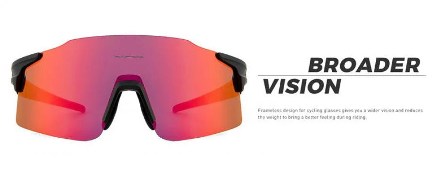 KAPVOE X27 Rimless Sports Cycling Glasses – Purple/White