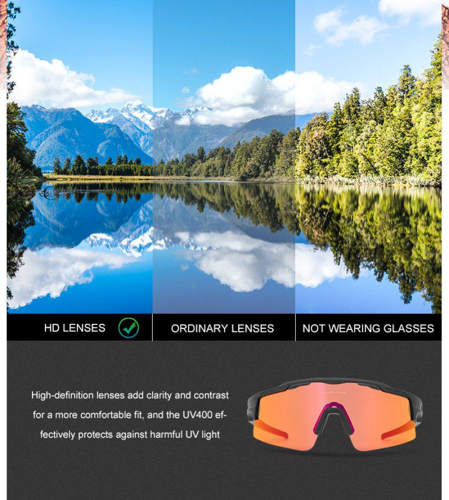 KAPVOE X75 Half Frame Cycling  Sunglasses – Red/Gold