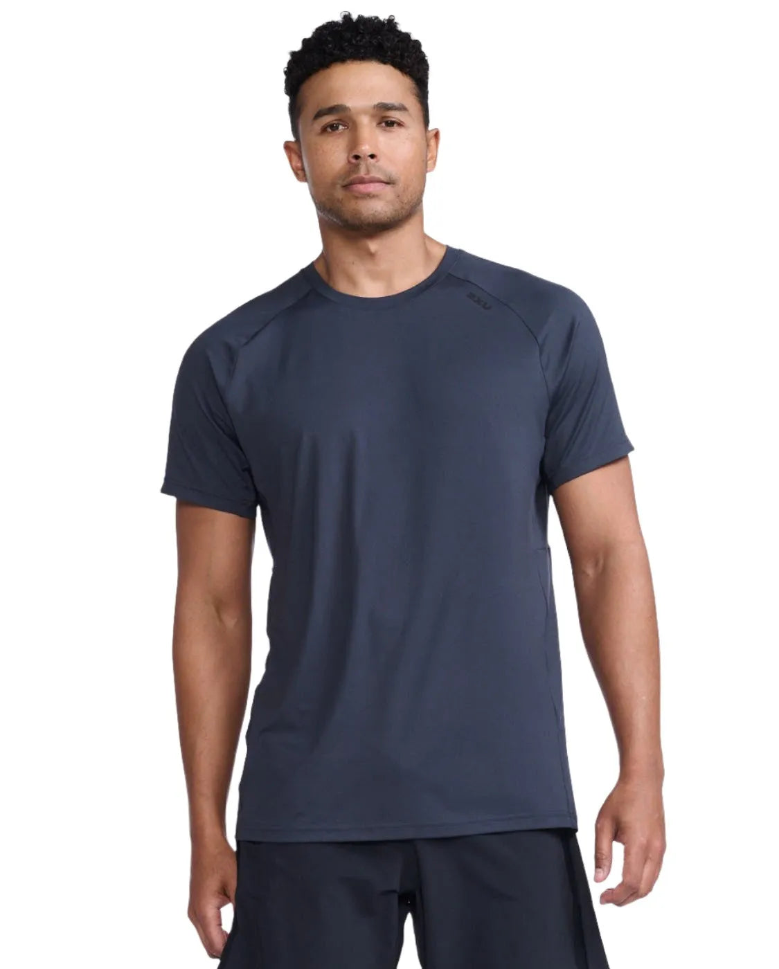 2XU MR7158A Motion Tee India Men's Running T-Shirt (Ink/Black) | Cycling Gears Hub