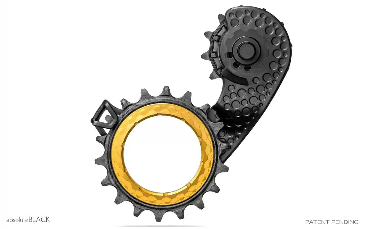 Absolute Black Hollowcage Carbon Pulley Cage (Gold) | Cycling Gears Hub
