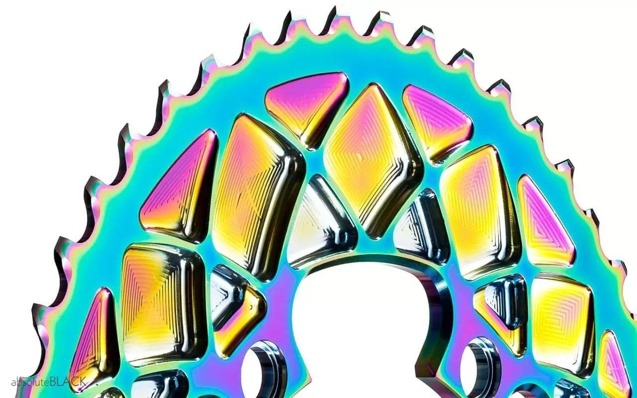 AbsoluteBlack Oval 10/11/12 Speed Chainring (Rainbow) | Cycling Gears Hub