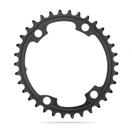 AbsoluteBlack Premium 2x Oval 9/10/11 Speed Chainring (Black) | Cycling Gears Hub - Cycling Gears Hub