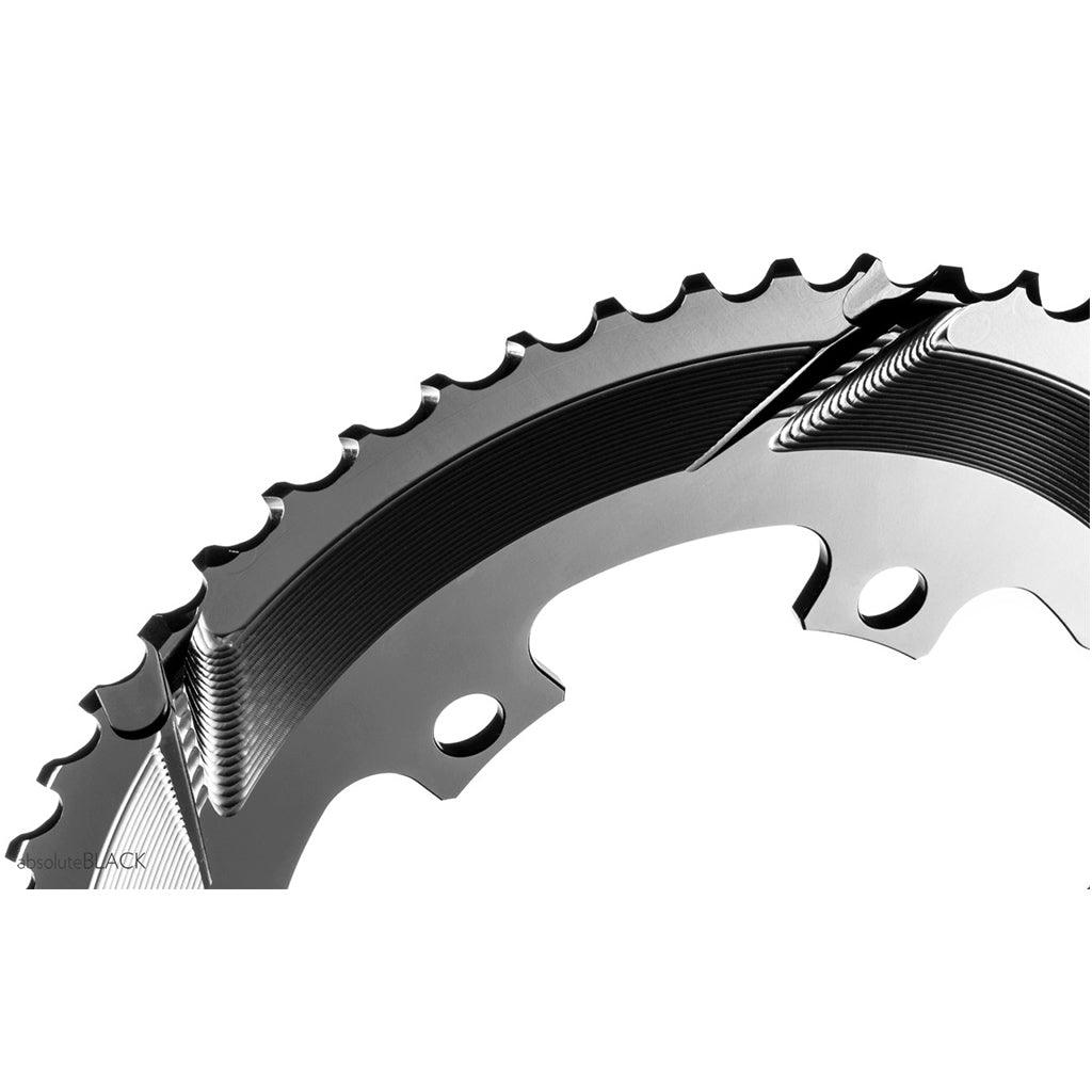 AbsoluteBlack Shimano 2x 110/4 Round 10/11/12 Speed Chainring (Black) | Cycling Gears Hub