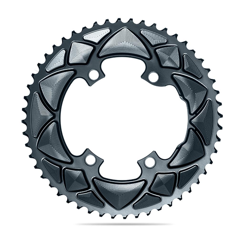 AbsoluteBlack Shimano 2x 110/4 Round 10/11/12 Speed Chainring (Black) | Cycling Gears Hub