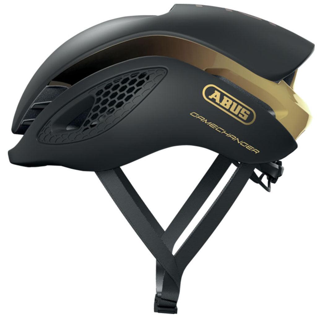 Abus Gamechanger Road Cycling Helmet (Black/Gold) | Cycling Gears Hub