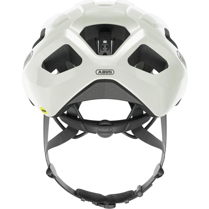 ABUS Macator Helmet – Pearl White | Lightweight Road Cycling Helmet