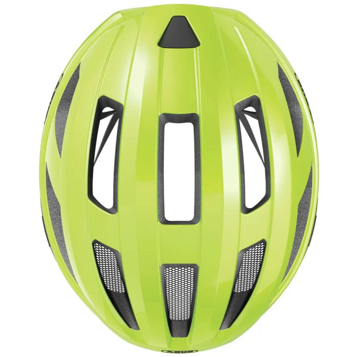 ABUS Macator Helmet – Signal Yellow | Lightweight Road Cycling Helmet