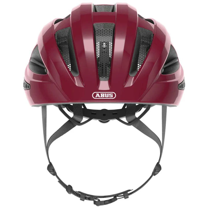 ABUS Macator Helmet – Bordeaux Red | Lightweight Road Cycling Helmet