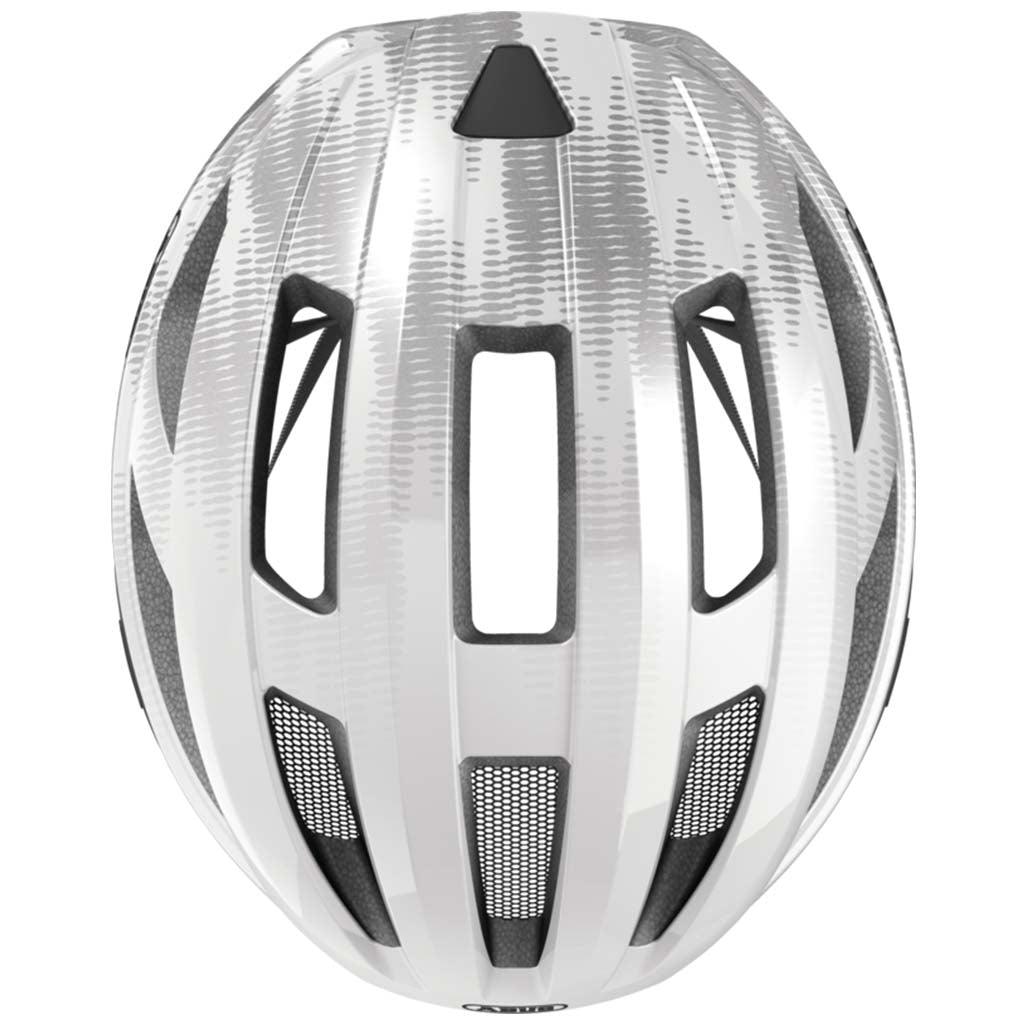Abus Macator Road Cycling Helmet (White Silver) | Cycling Gears Hub