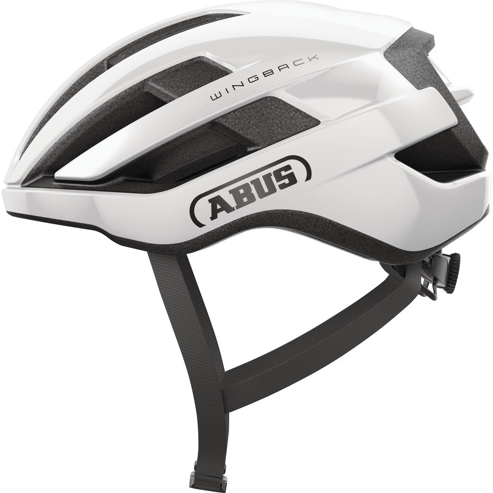 ABUS WingBack Helmet – Shiny White | Lightweight Aerodynamic Road Cycling Helmet