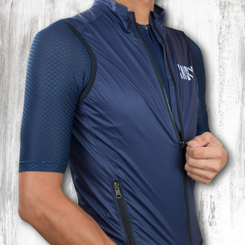 Baisky Double zipper Men Wind Vest (BK Blue) | Cycling Gears Hub