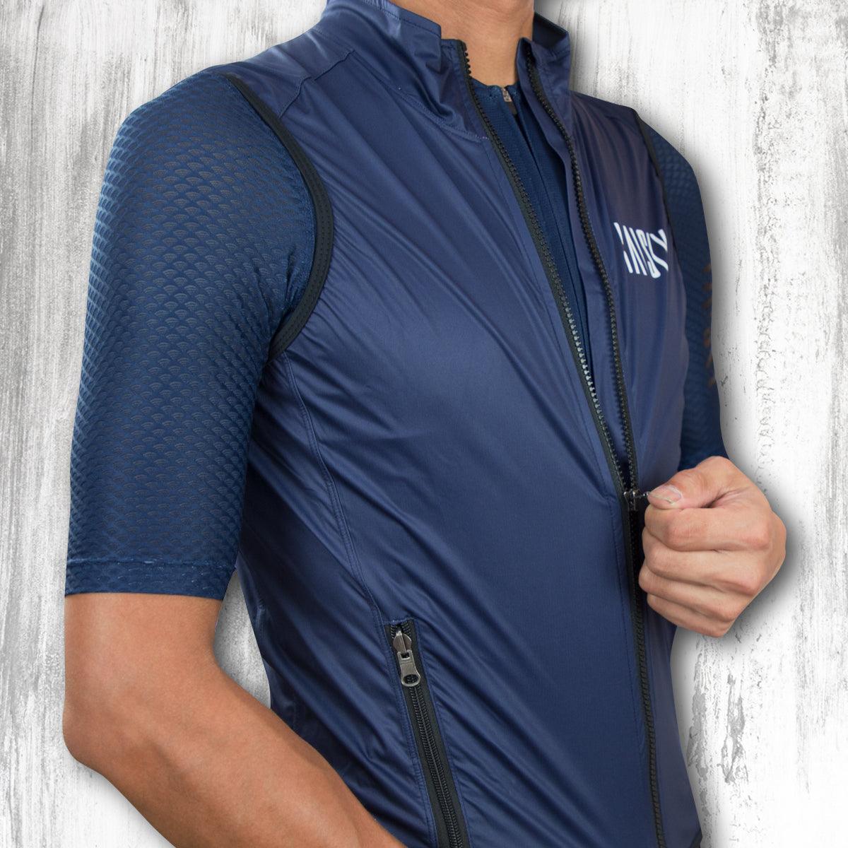 Baisky Double zipper Men Wind Vest (BK Blue) | Cycling Gears Hub