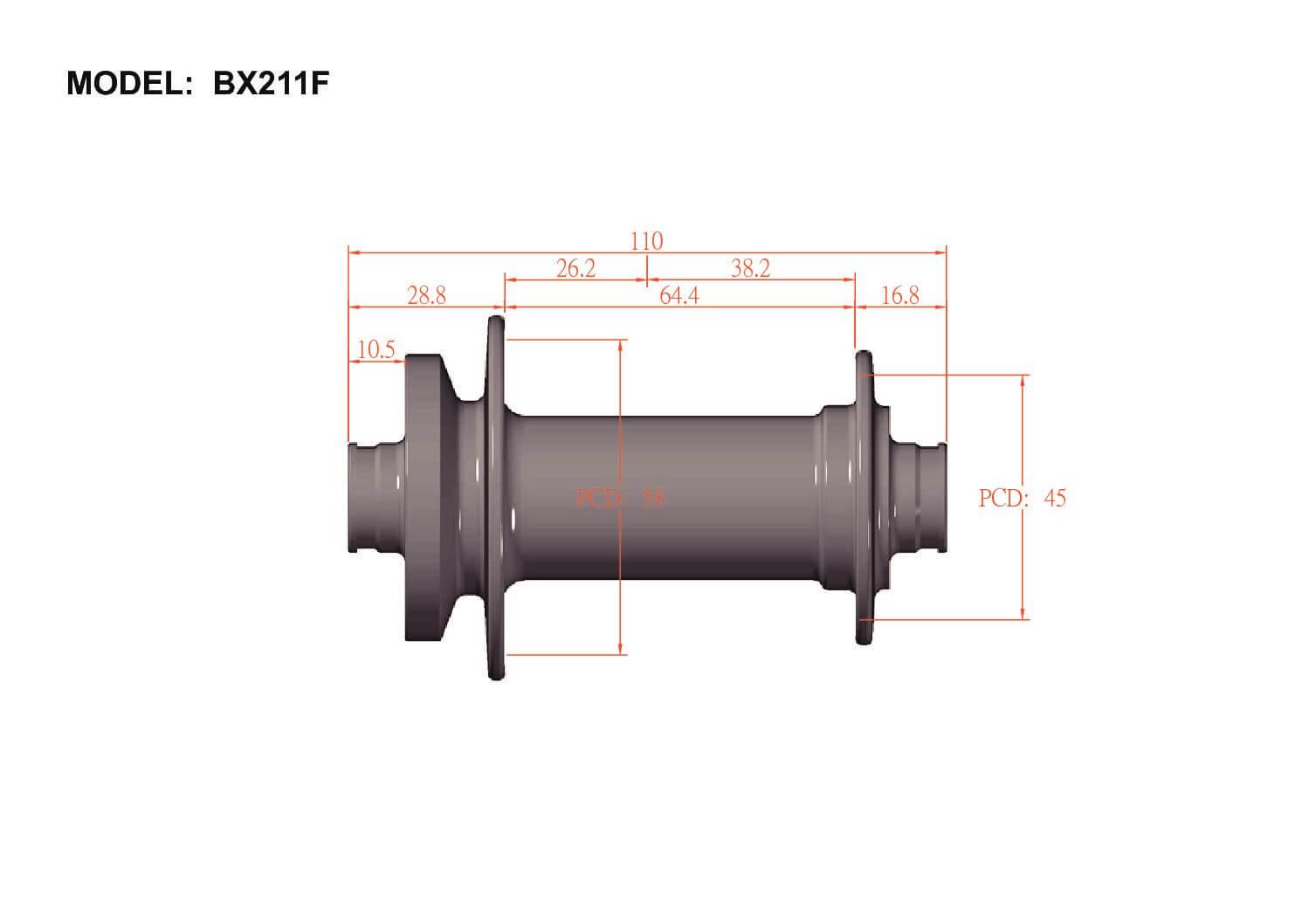 Bitex BX211F Disc Brake Front Hub (Black) | Cycling Gears Hub - Cycling Gears Hub
