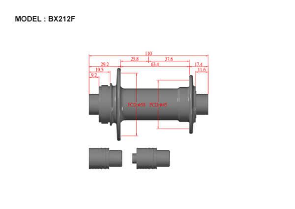 Bitex BX212F Disc Brake Front Hub (Black) | Cycling Gears Hub - Cycling Gears Hub