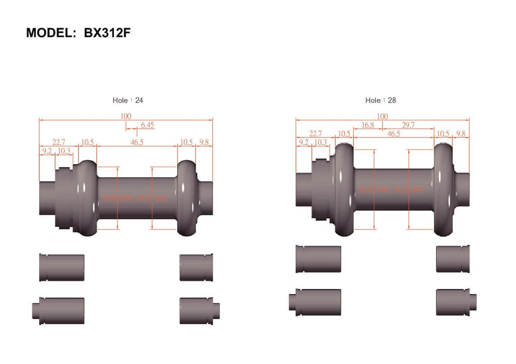 Bitex BX312F Disc Brake Front Hub (Black) | Cycling Gears Hub - Cycling Gears Hub
