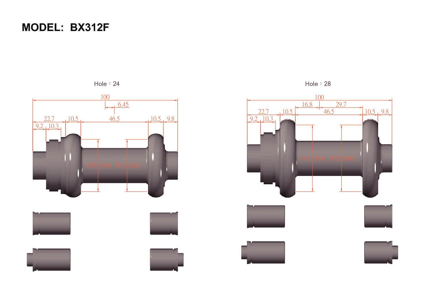 Bitex BX312F Disc Brake Front Hub (Black) | Cycling Gears Hub - Cycling Gears Hub